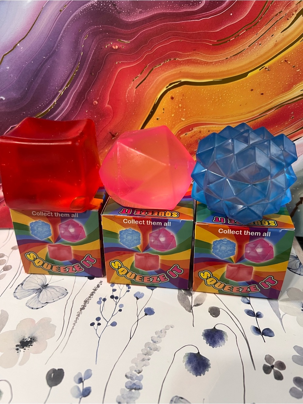Squeeze It Kids Sensory Toy Trio - Red, Pink, Blue